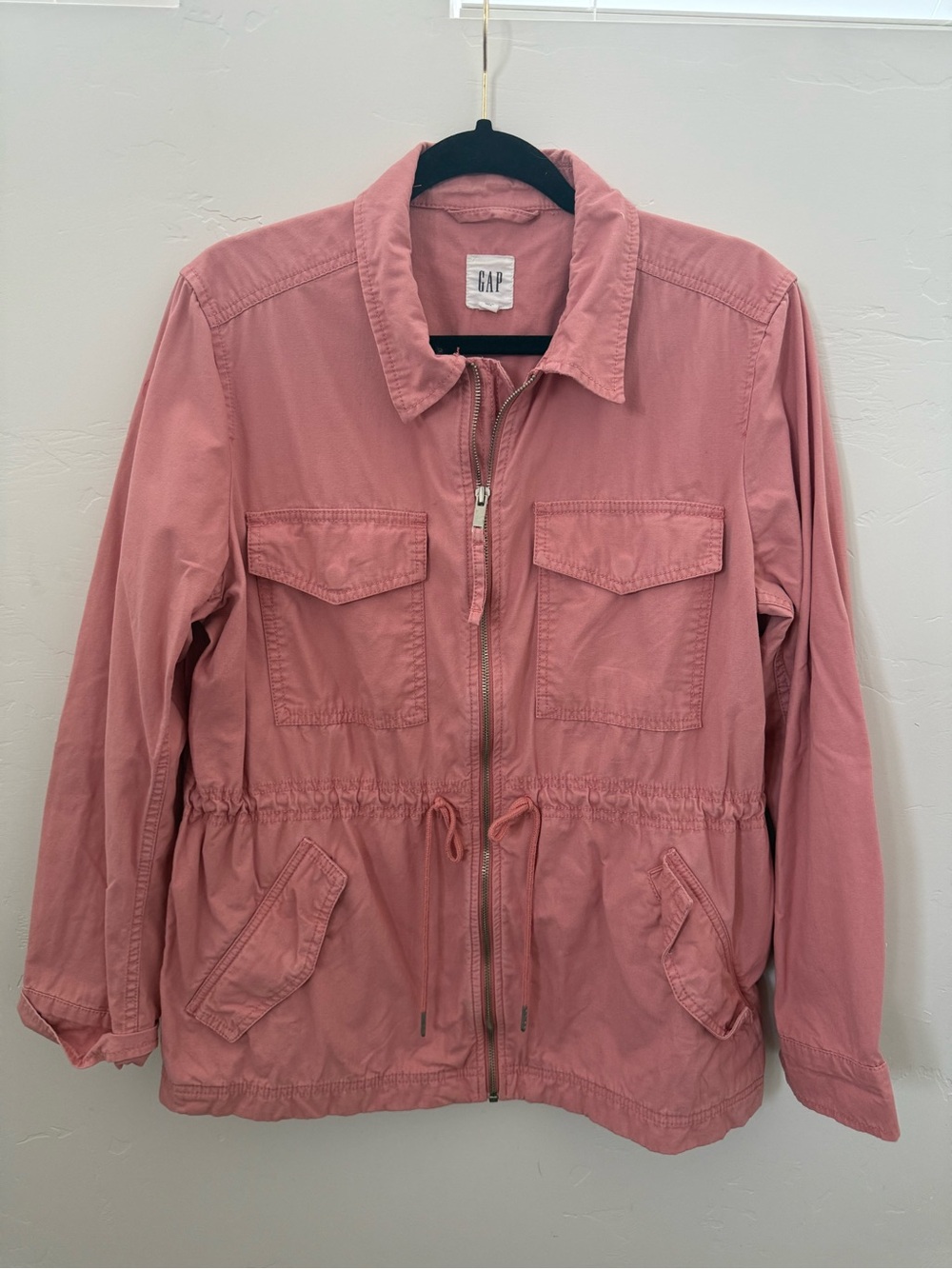 GAP Dusty Rose Utility Jacket with Drawstring Waist